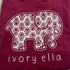 Ivory Ella raspberry hamsa signature logo elephant crew neck long sleeve t-shirt